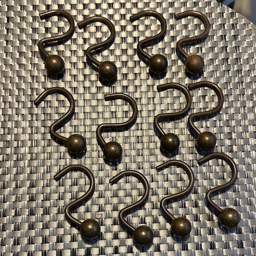 Elegant Bronze Shower Curtain Hooks